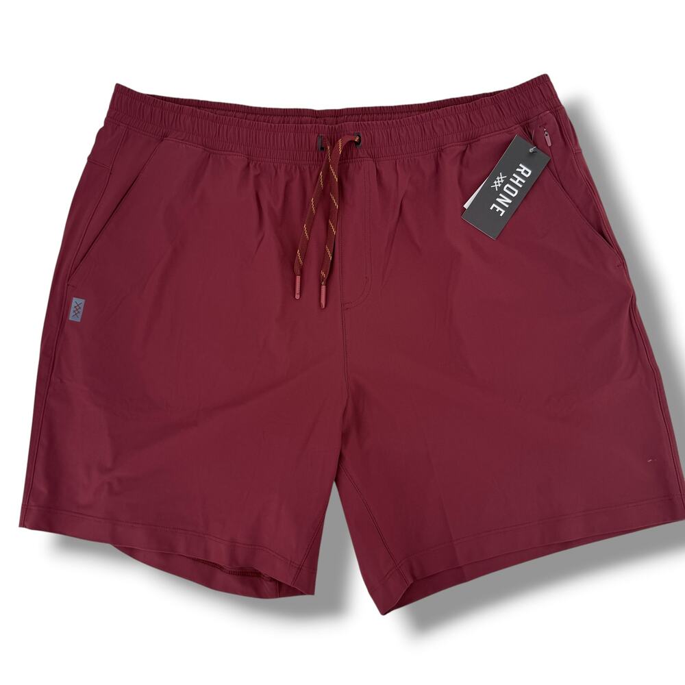 Rhone Pursuit Athletic Shorts Men Sz XXL 7" Inseam UnlinedT awny Port Drawstring